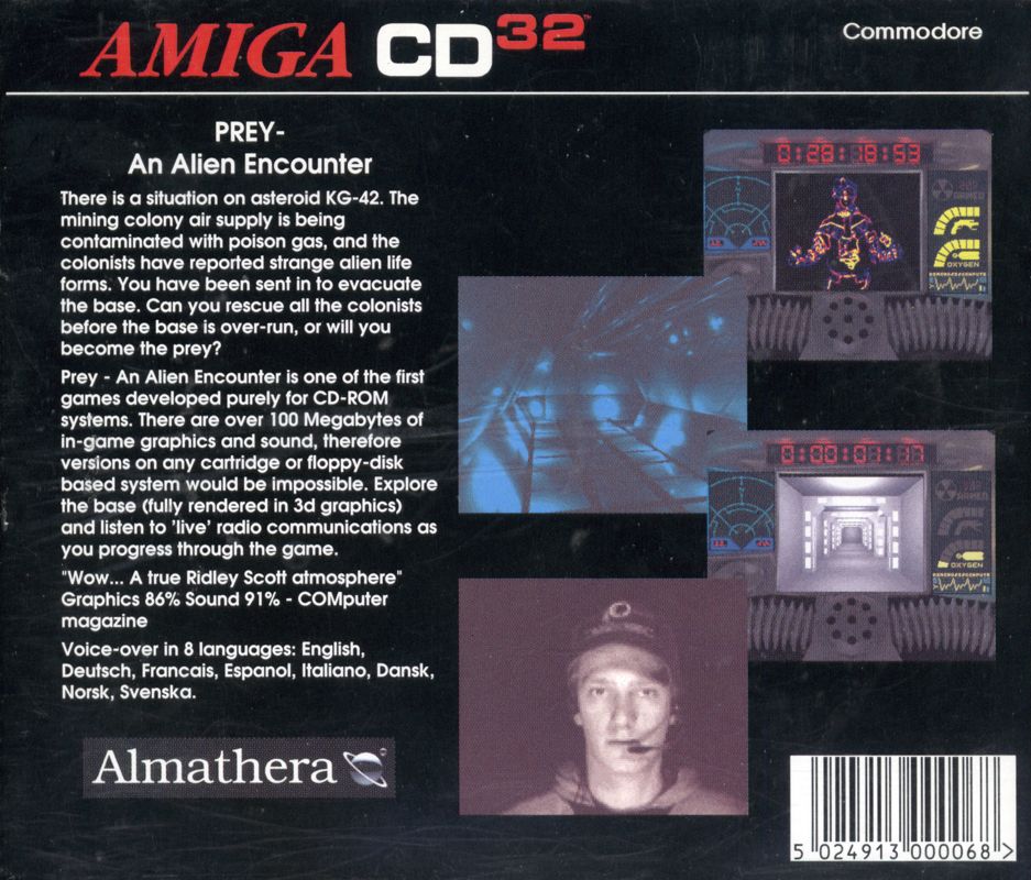 Prey: An Alien Encounter box art for Amiga CD32
